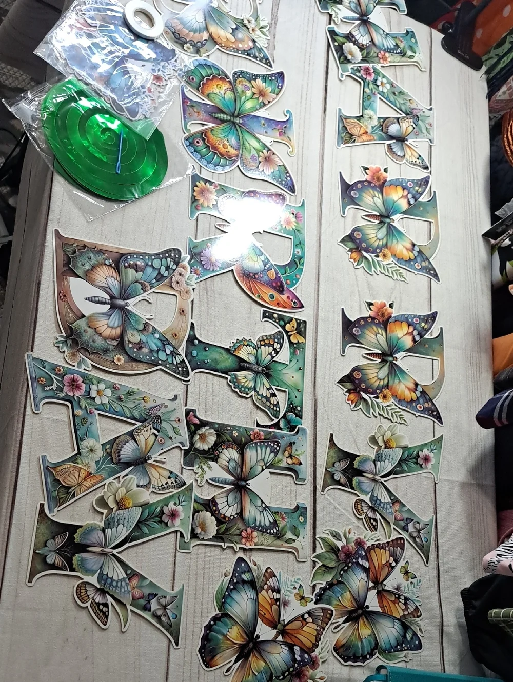 Happy Birthday Butterfly Banner Kit - Colorful  Cutouts